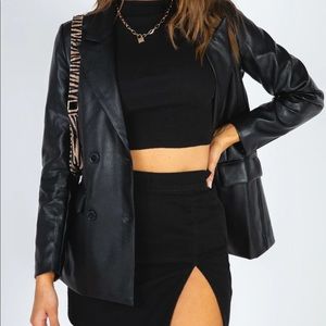 Princess Polly Ellen PU Blazer